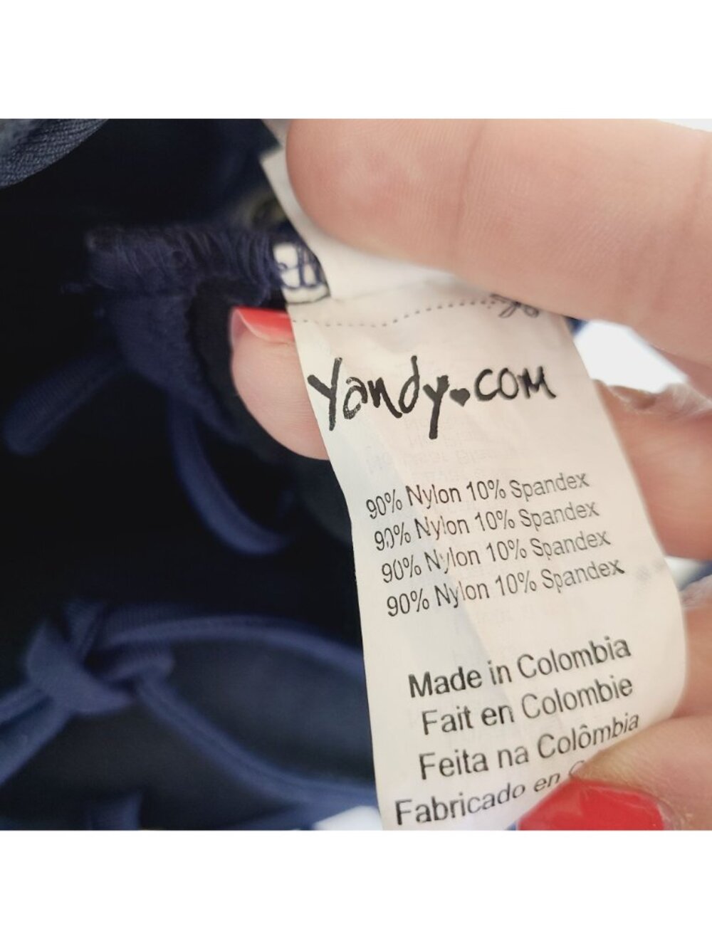 Yandy Navy Blue Bandeau Underwire Bikini Top Lace-Up Back Halter Tie Grommets - Picture 10 of 13